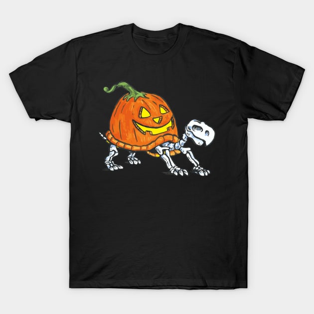 Pumpkin Turtle Skeleton Jack O' Lantern T-Shirt by LAB Ideas